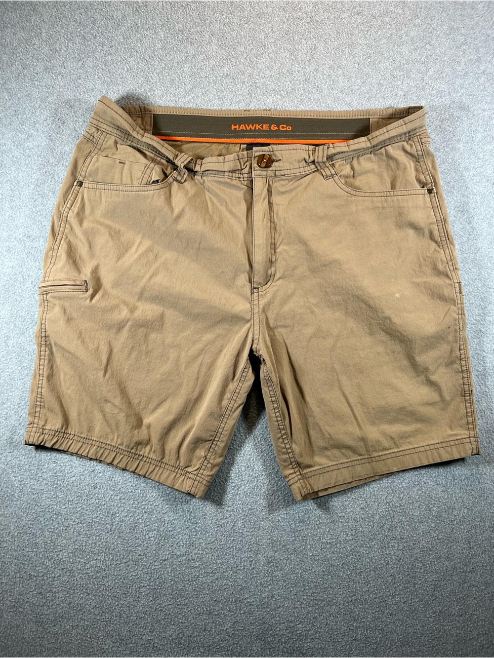 Hawke & Co Men’s Hiking Shorts 36 Khaki Stretch Utility Outdoor Travel Cargo